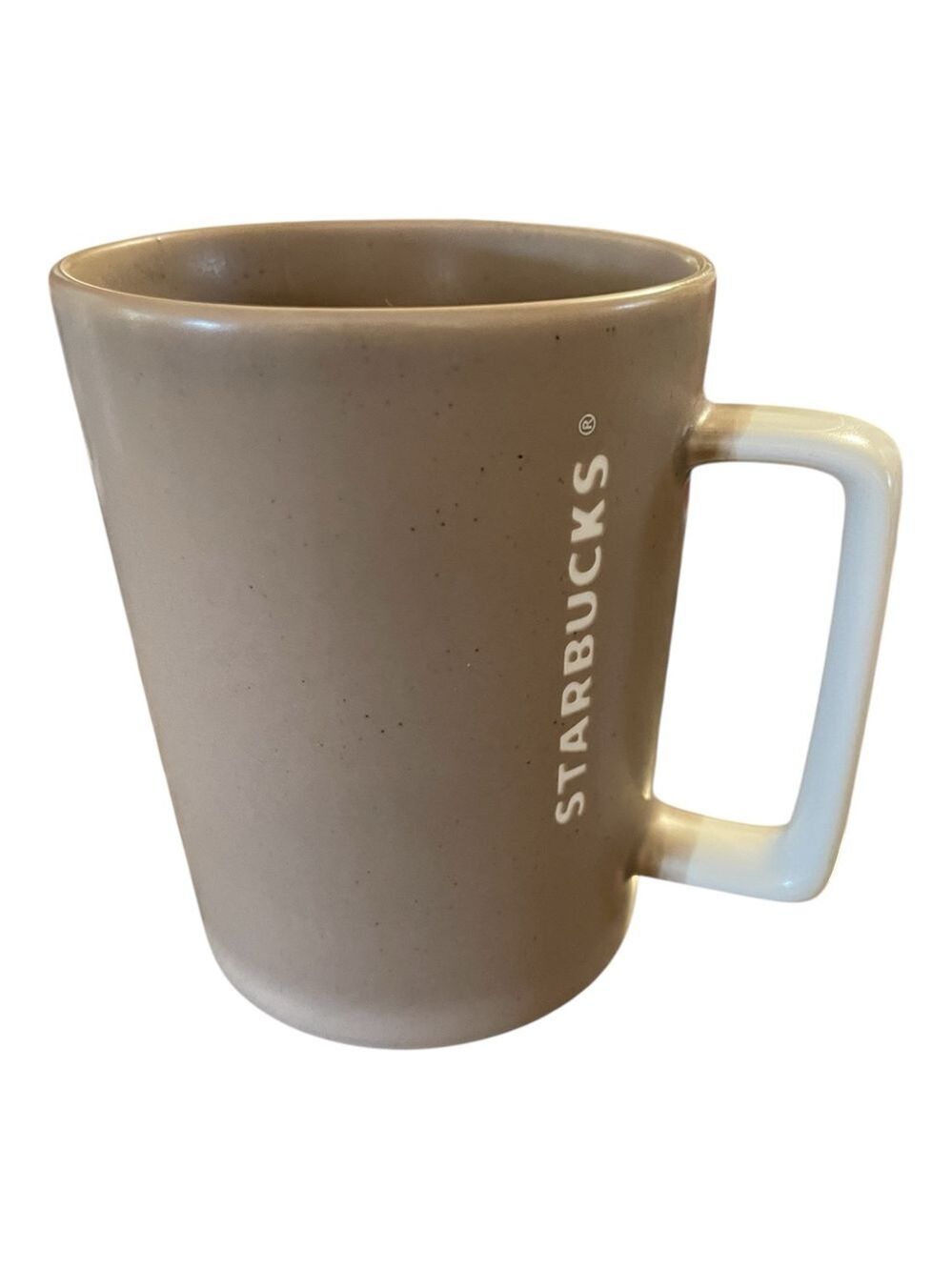 Starbucks Brown Ceramic Mug with White Handle, 2016.